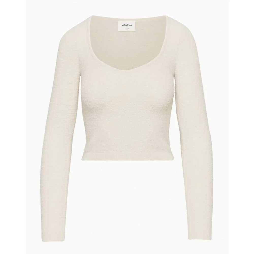 Aritzia Hush Knit Sweetheart sweater in silver birch (S) - Picture 2 of 5